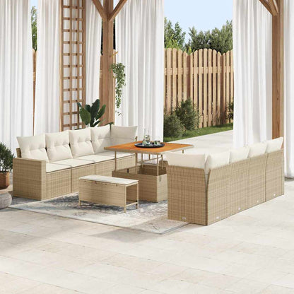 Set Divano da Giardino 12 pcs Beige e Crema polyrattan | homemem39