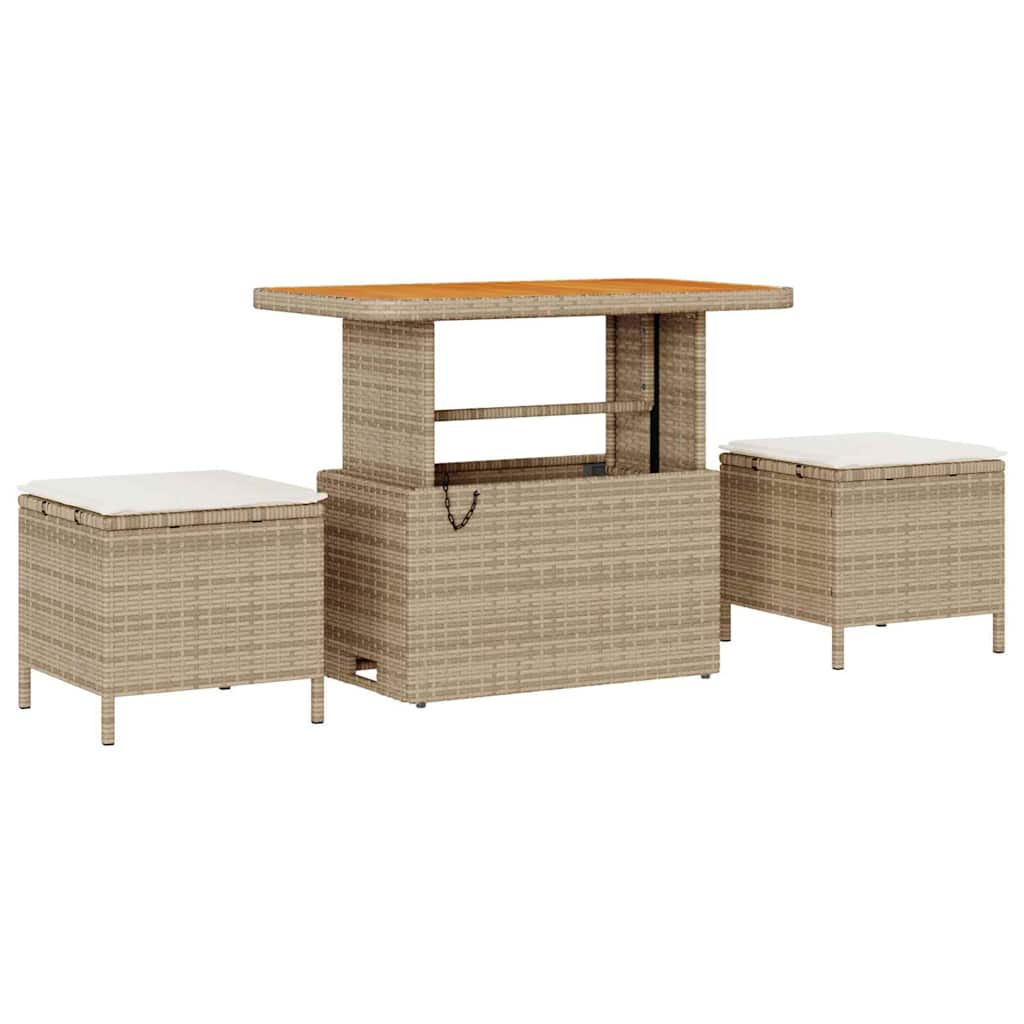 Set Divano da Giardino 13 pcs Nero e Crema polyrattan | homemem39