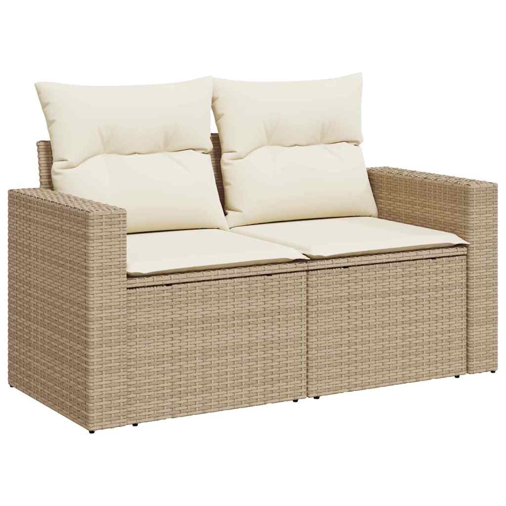 Set Divano da Giardino 9 pz 6-Numero di posti Beige e Crema