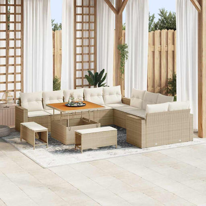 Set Divano da Giardino 13 pcs beige e panna 100 x 100 x 71 cm - homemem39