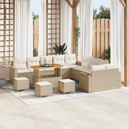Set Divano da Giardino 18 pcs Beige e Crema polyrattan | homemem39