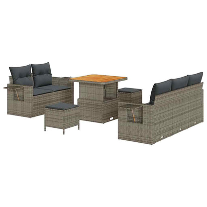 Set Divano da Giardino con cuscino 10 pcs Grigio polyrattan | homemem39