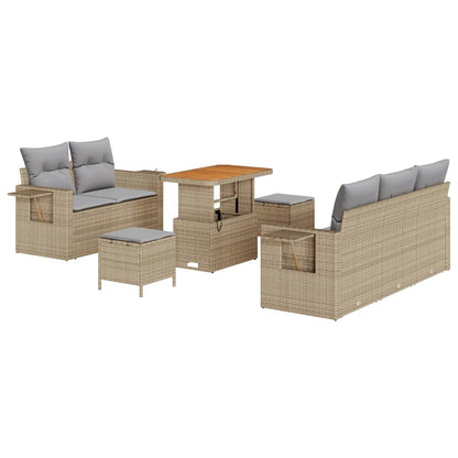 Set Divano da Giardino 10 pcs Beige e Grigio Chiaro polyrattan