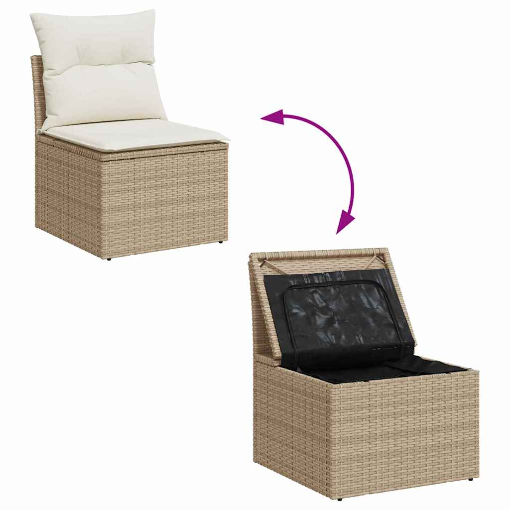 Set Divano da Giardino 9 pz 6-Numero di posti Beige e Crema | homemem39