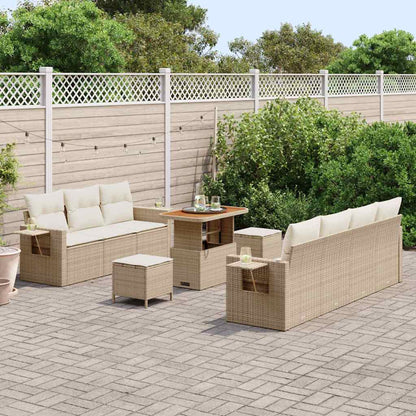 Set Divano da Giardino con cuscino 10 pcs beige e panna | homemem39