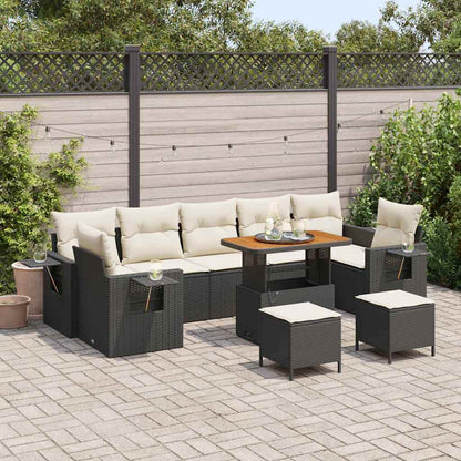 Set Divano da Giardino 13 pcs Nero e Crema polyrattan | homemem39