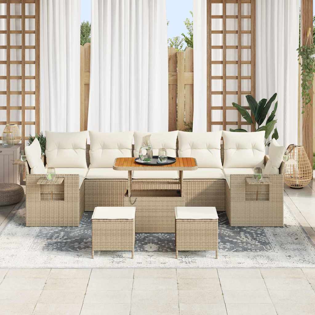 Set Divano da Giardino 13 pcs Beige e Crema polyrattan | homemem39