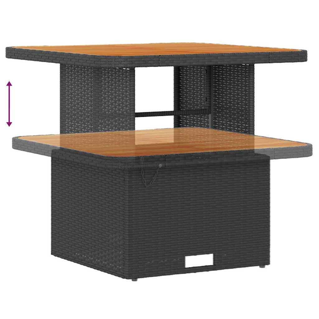 Set Divano da Giardino con archiviazione 9 pcs Nero Poly Rattan - homemem39