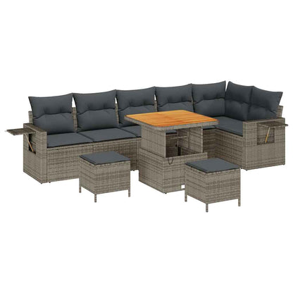 Set Divano da Giardino con cuscino 11 pcs Grigio polyrattan | homemem39