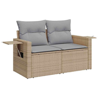 Set Divano da Giardino con cuscino 13 pcs Beige polyrattan