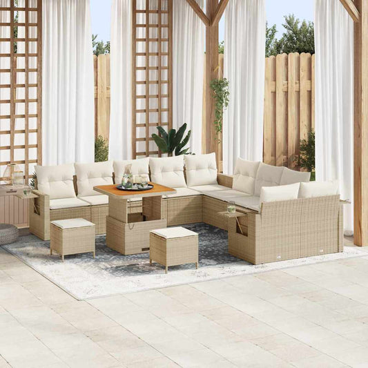 Set Divano da Giardino 13 pcs Beige Poly Rattan - homemem39