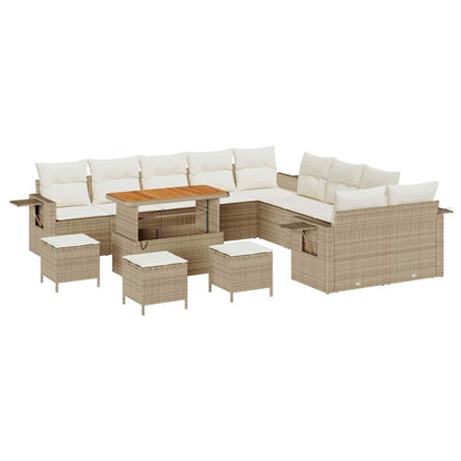 Set Divano da Giardino 14 pcs Beige Poly Rattan - homemem39
