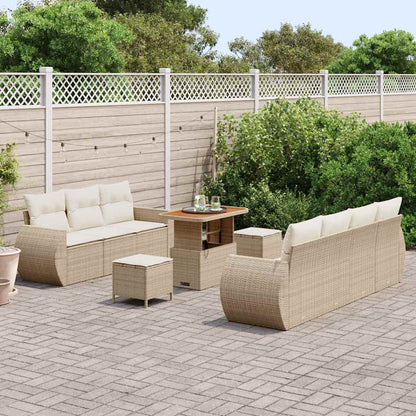 Set Divano da Giardino 10 pcs Beige e Crema polyrattan | homemem39