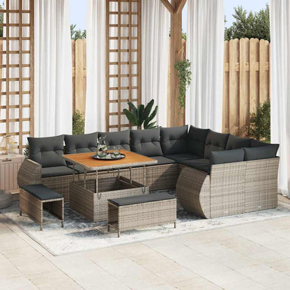 Set Divano da Giardino con cuscino 12 pcs Grigio | homemem39