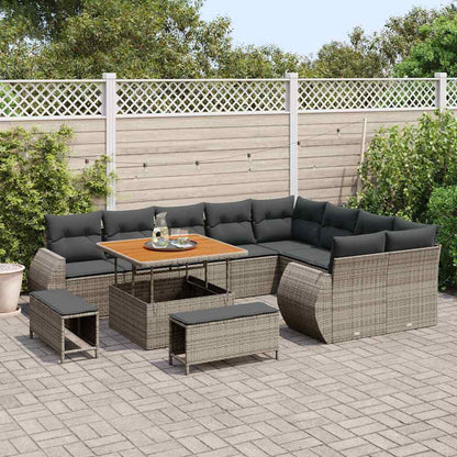 Set Divano da Giardino con cuscino 12 pcs Grigio | homemem39