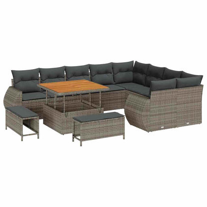 Set Divano da Giardino con cuscino 12 pcs Grigio | homemem39