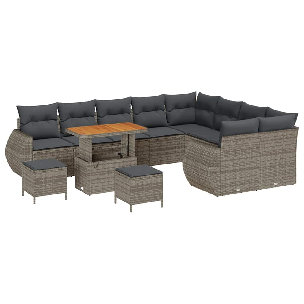 Set Divano da Giardino con cuscino 12 pcs Grigio | homemem39