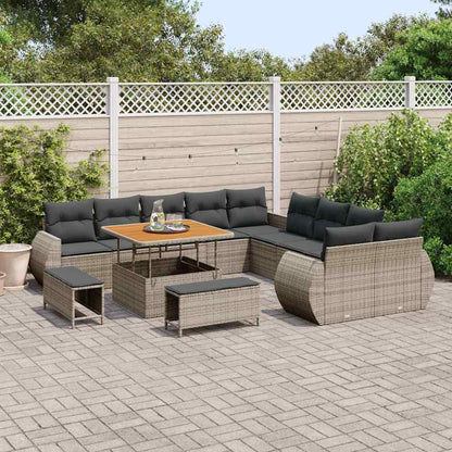 Set Divano da Giardino con cuscino 13 pcs Grigio | homemem39
