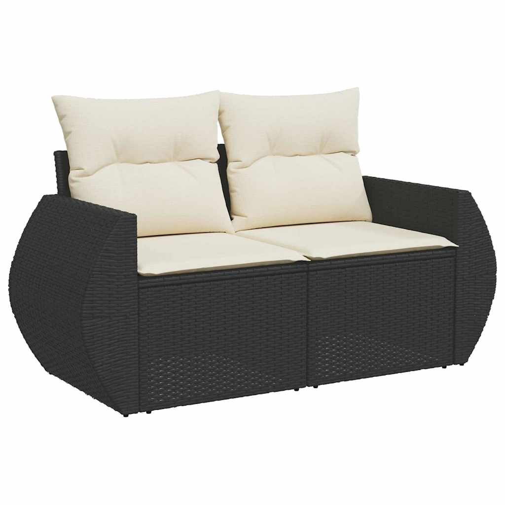 Set Divano da Giardino con cuscino 13 pcs Nero e crema | homemem39