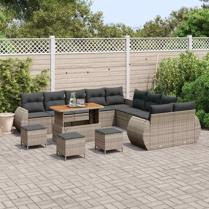 Set Divano da Giardino con cuscino 14 pcs Grigio | homemem39