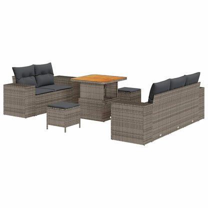 Set Divano da Giardino 8 pcs Grigio Rattan in Polipropilene | homemem39