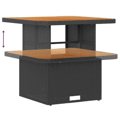 Set Divano da Giardino 9 pcs Nero e Crema polyrattan