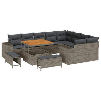 Set Divano da Giardino con cuscino con cuscino 12 pcs Grigio | homemem39