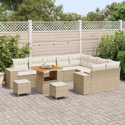 Set Divano da Giardino con cuscino 12 pcs Beige e Crema