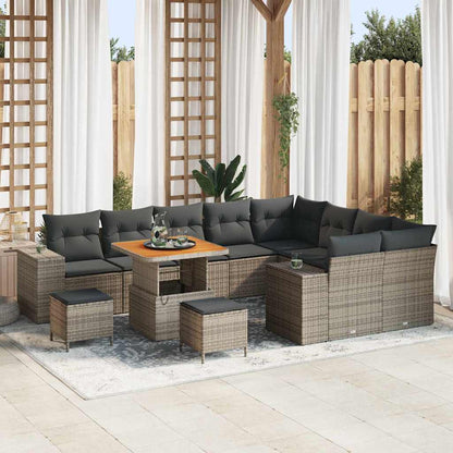 Set Divano da Giardino con cuscino con cuscino 12 pcs Grigio | homemem39