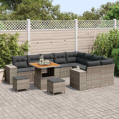 Set Divano da Giardino con cuscino con cuscino 12 pcs Grigio | homemem39
