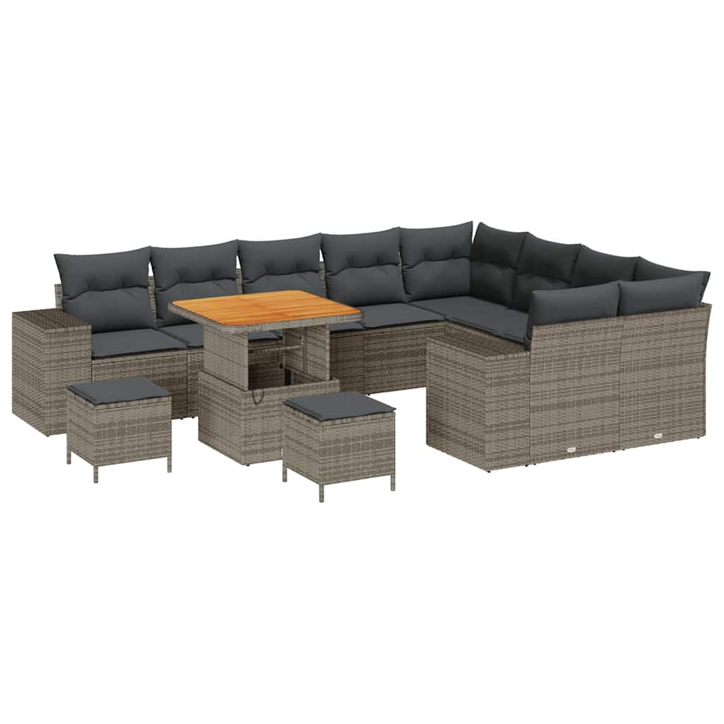 Set Divano da Giardino con cuscino con cuscino 12 pcs Grigio | homemem39