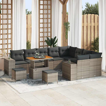 Set Divano da Giardino con cuscino con cuscino 12 pcs Grigio | homemem39