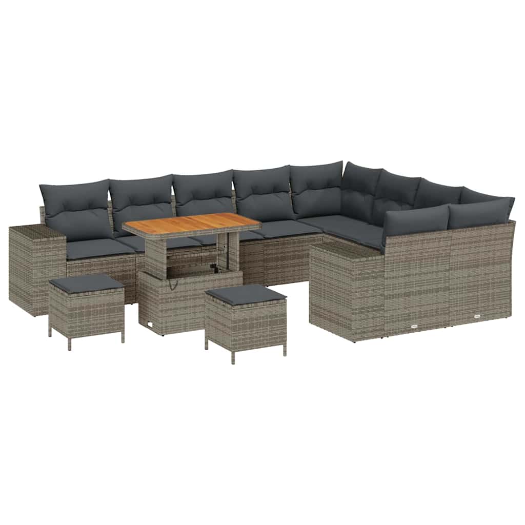 Set Divano da Giardino con cuscino con cuscino 12 pcs Grigio | homemem39