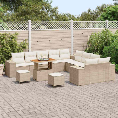 Set Divano da Giardino 13 pcs Beige e Crema polyrattan | homemem39