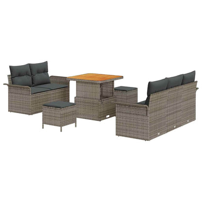 Set Divano da Giardino con cuscino 8 pcs Grigio | homemem39