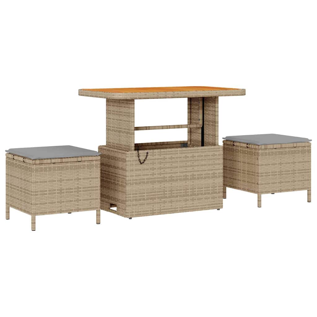 Set Divano da Giardino con cuscino 8 pcs Beige e Grigio Chiaro | homemem39