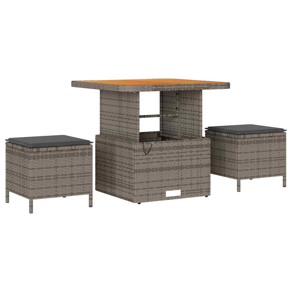 Set Divano da Giardino con cuscino 9 pcs Grigio | homemem39