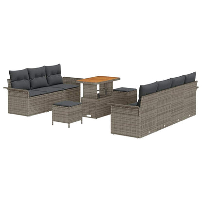 Set Divano da Giardino con cuscino con cuscino 10 pcs Grigio | homemem39