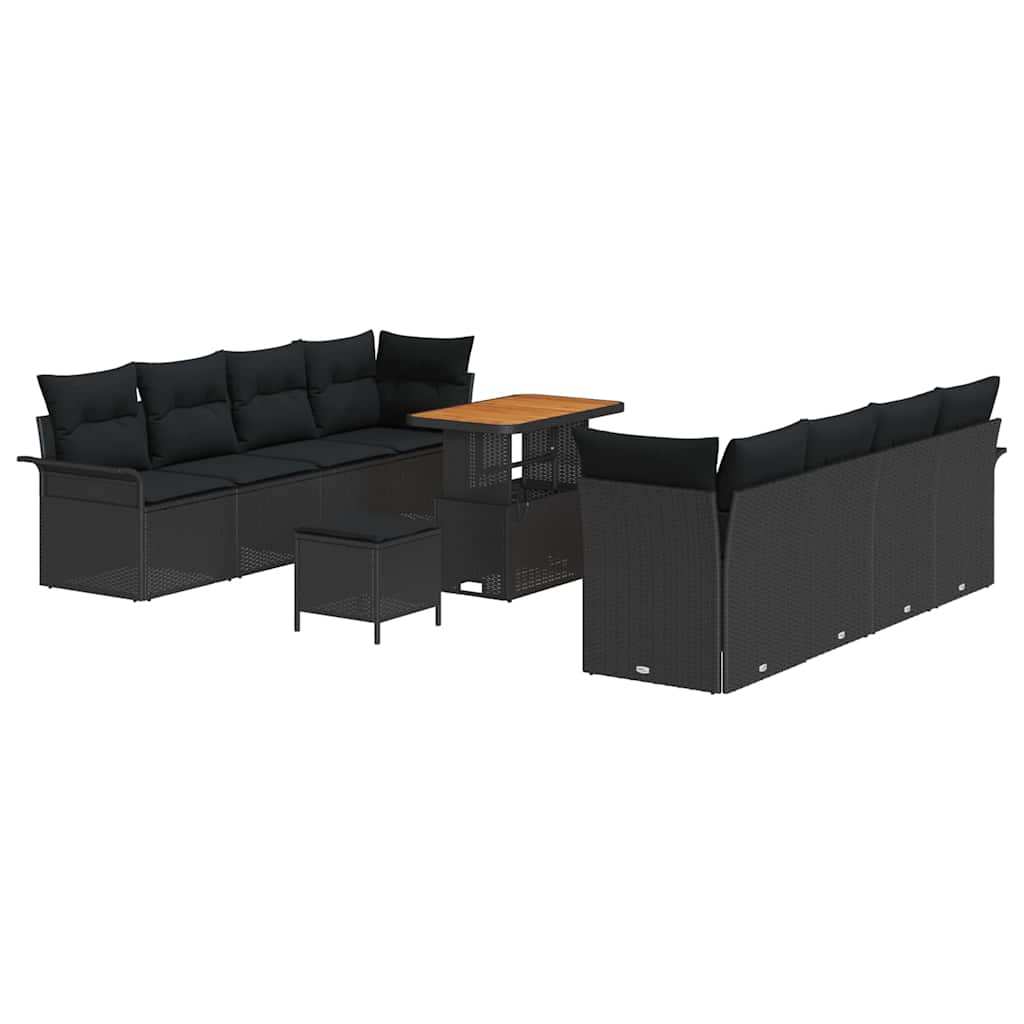 Set Divano da Giardino con cuscino Nero 90 x 55 x 71 cm | homemem39