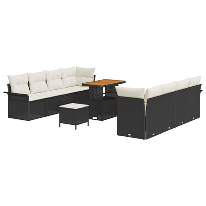 Set Divano da Giardino con cuscino Nero e Crema 90 x 55 x 71 cm | homemem39