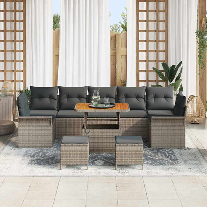 Set Divano da Giardino con cuscino 10 pcs Grigio | homemem39