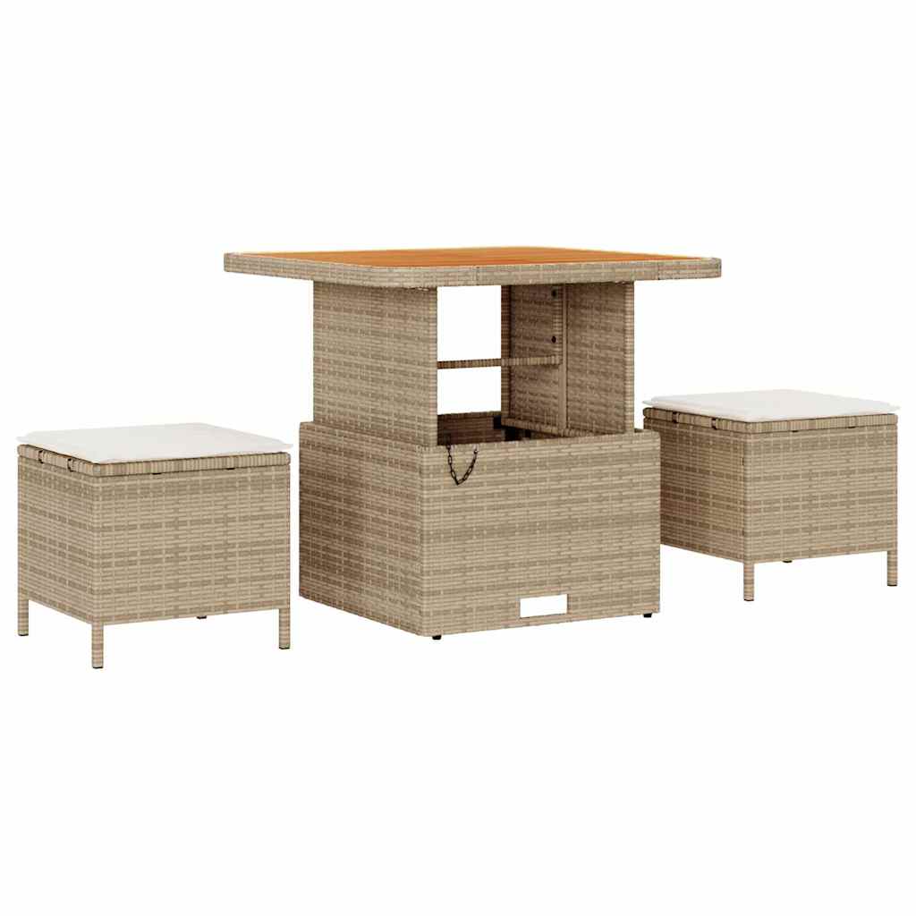 Set Divano da Giardino 8 pz 7-Numero di posti Beige e Crema