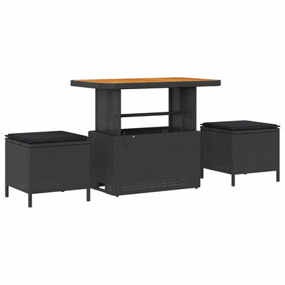 Set Divano da Giardino con cuscino con archiviazione 8 pcs Nero | homemem39