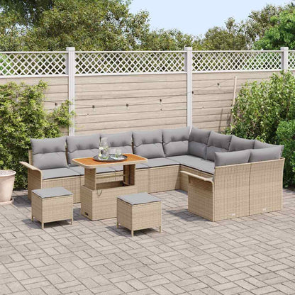 Set Divano da Giardino con cuscino 12 pcs Beige e Grigio Chiaro | homemem39