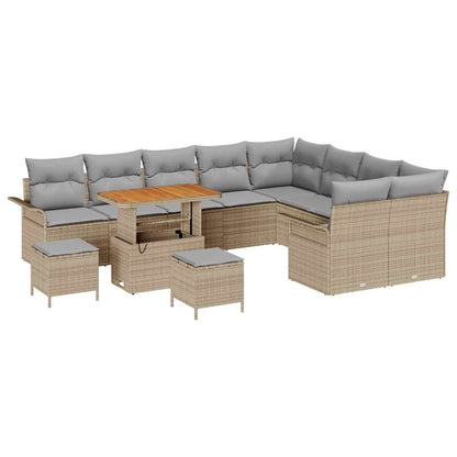 Set Divano da Giardino con cuscino 12 pcs Beige e Grigio Chiaro | homemem39