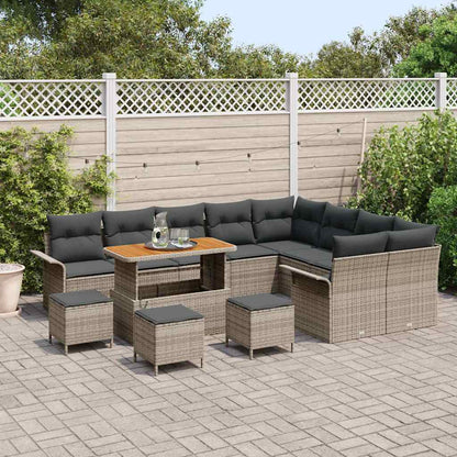 Set Divano da Giardino con cuscino con cuscino 13 pcs Grigio | homemem39