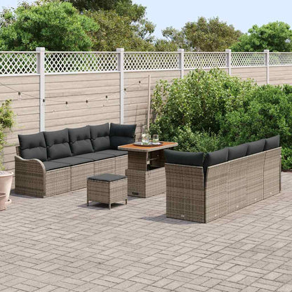 Set Divano da Giardino con cuscino 11 pcs Grigio | homemem39