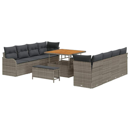Set Divano da Giardino con cuscino 11 pcs Grigio