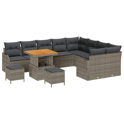 Set Divano da Giardino con cuscino 12 pcs Grigio