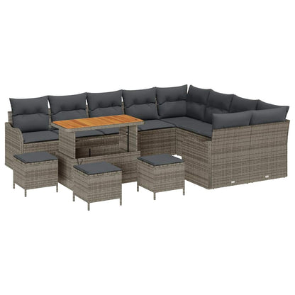 Set Divano da Giardino con cuscino 13 pcs Grigio